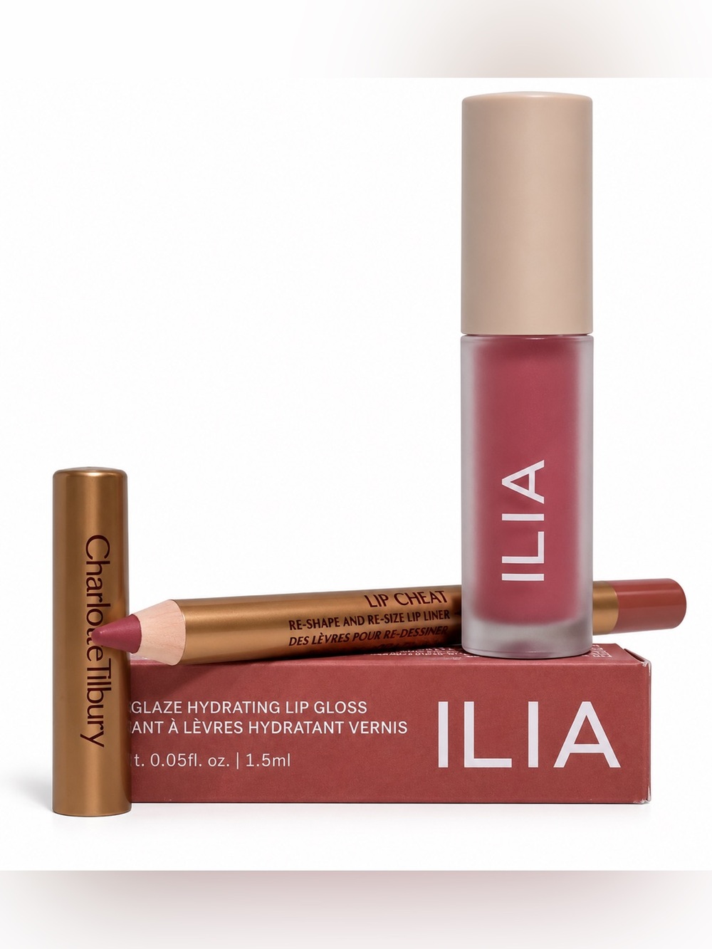 NEW LIP COMBO/DUO: ILIA Overglaze Lip Gloss + Charlotte Tilbury Lip Cheat Liner